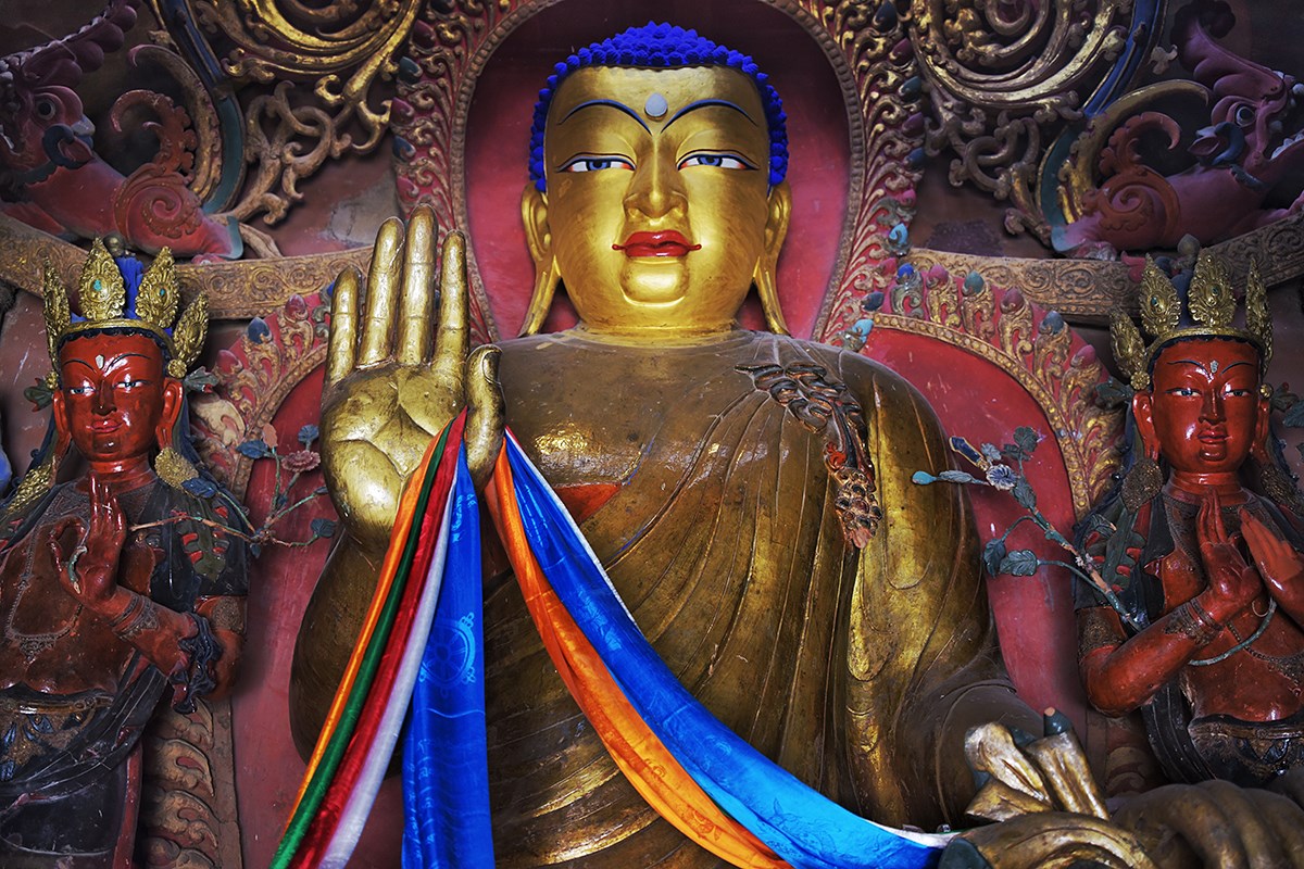 Buddhastatue im Kumbum Stupa vom Palkhor Kloster | Foto von Liu Bin